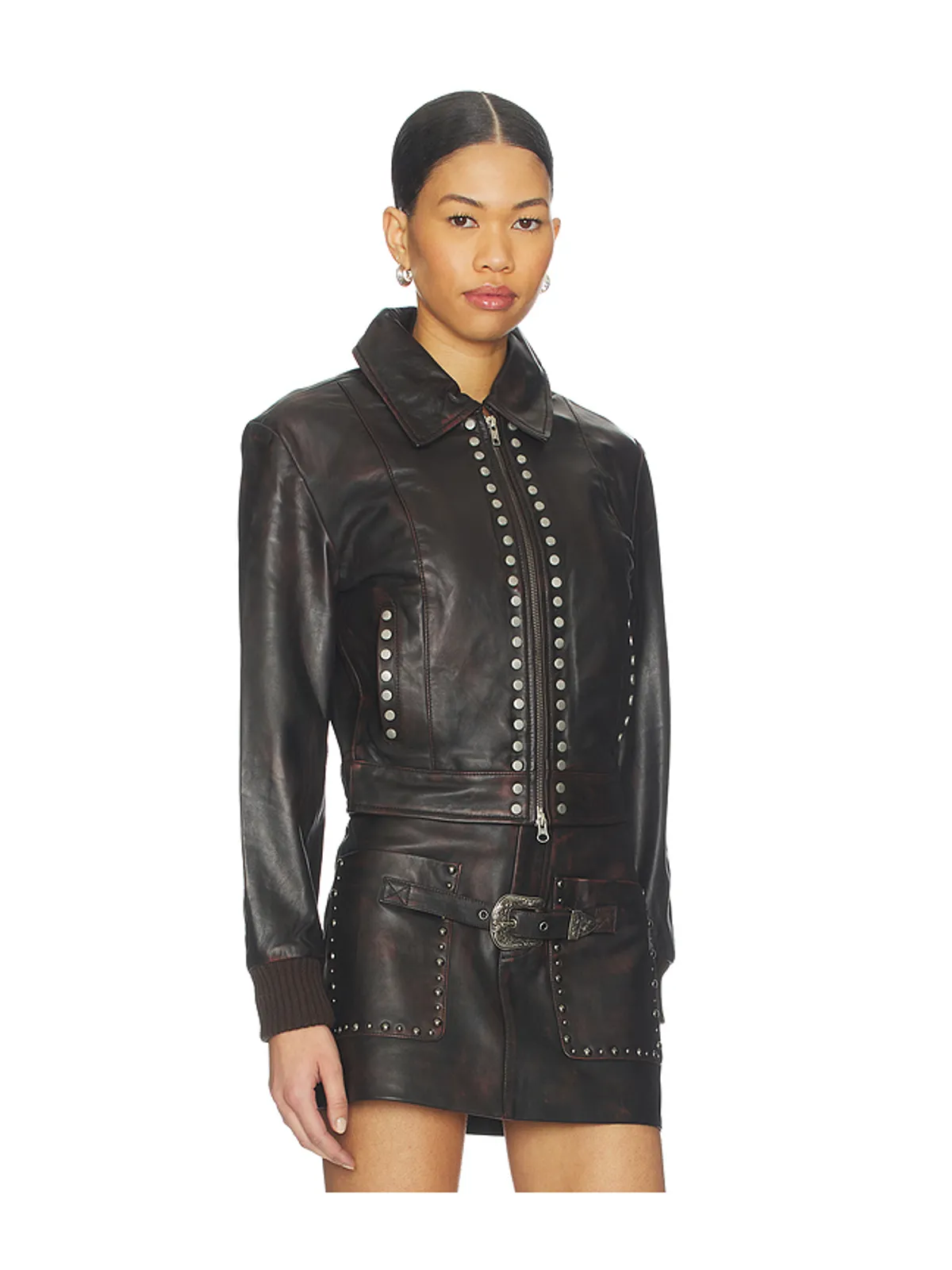 Understated Leather STUDDED ジャケット - 画像2
