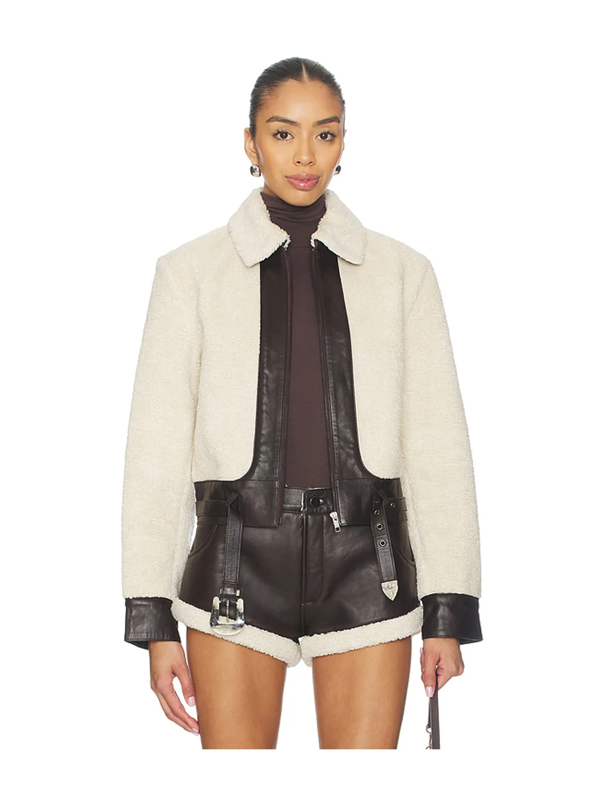 Understated Leather FAUX SHEARLING LEATHER ジャケット - 画像2