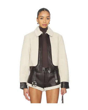 Understated Leather FAUX SHEARLING LEATHER ジャケット - サムネイル2