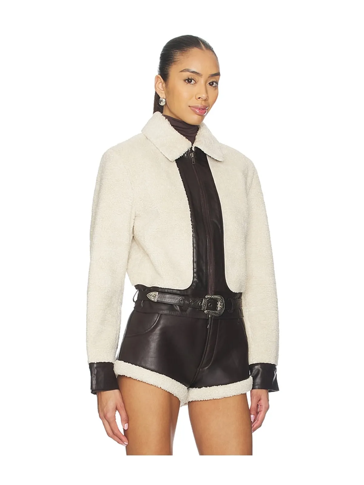 Understated Leather FAUX SHEARLING LEATHER ジャケット - 画像3