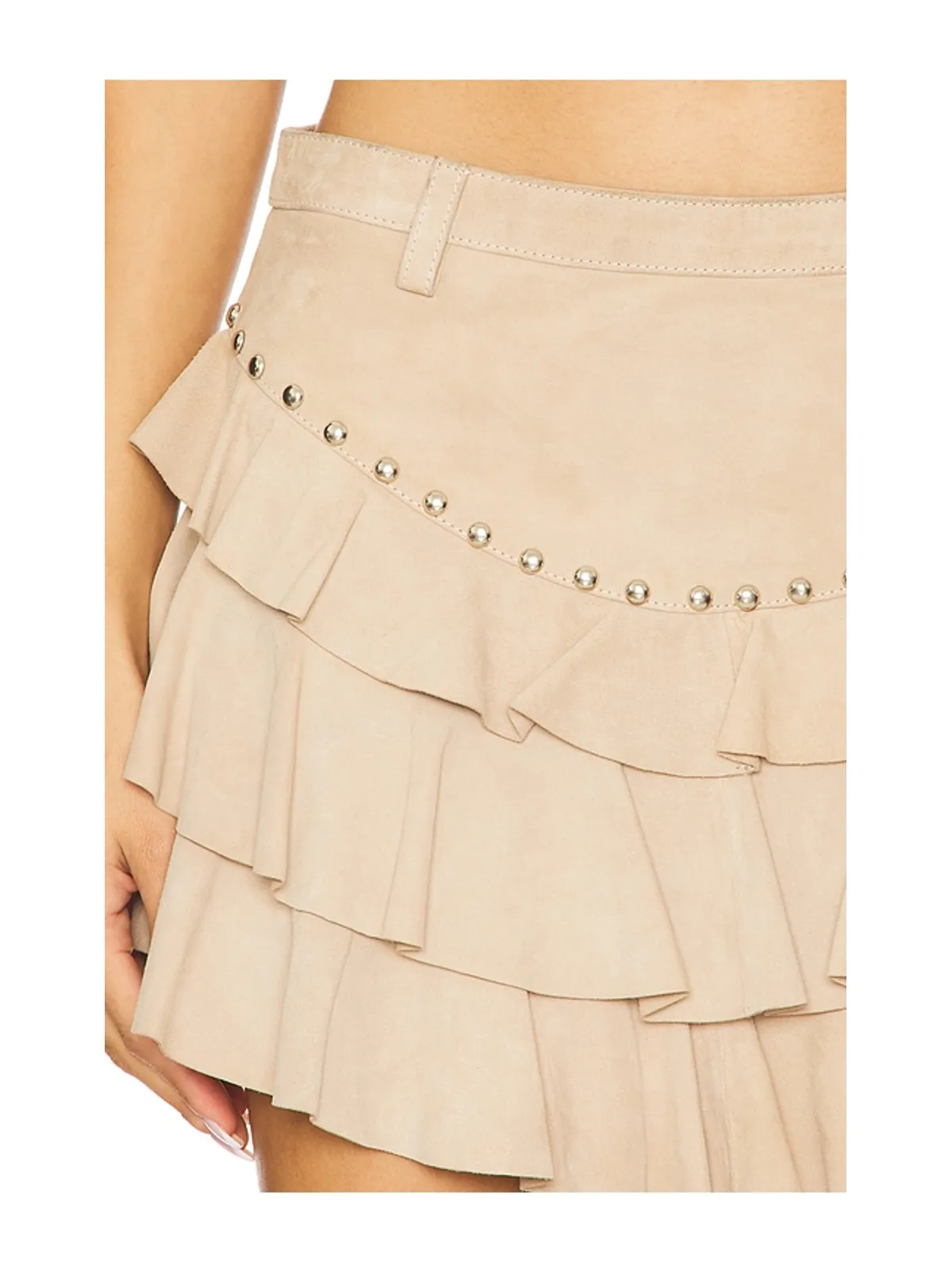 Understated Leather FRILL ミニスカート - 画像6