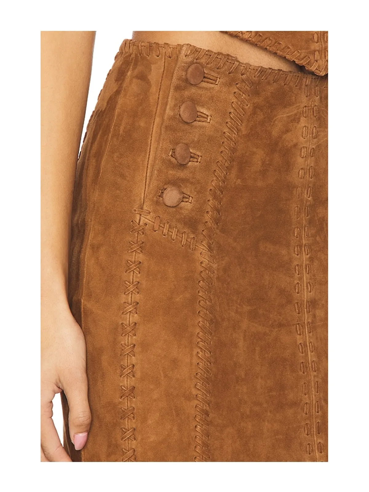 Understated Leather HANDKERCHIEF ミディ丈スカート - 画像6