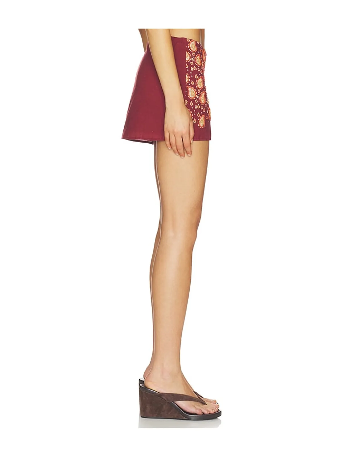 Understated Leather BEADED PAISLEY MINI スカート - 画像3