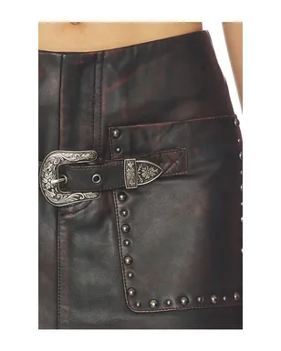 Understated Leather LOW RISE BUCKLE スカート - サムネイル6