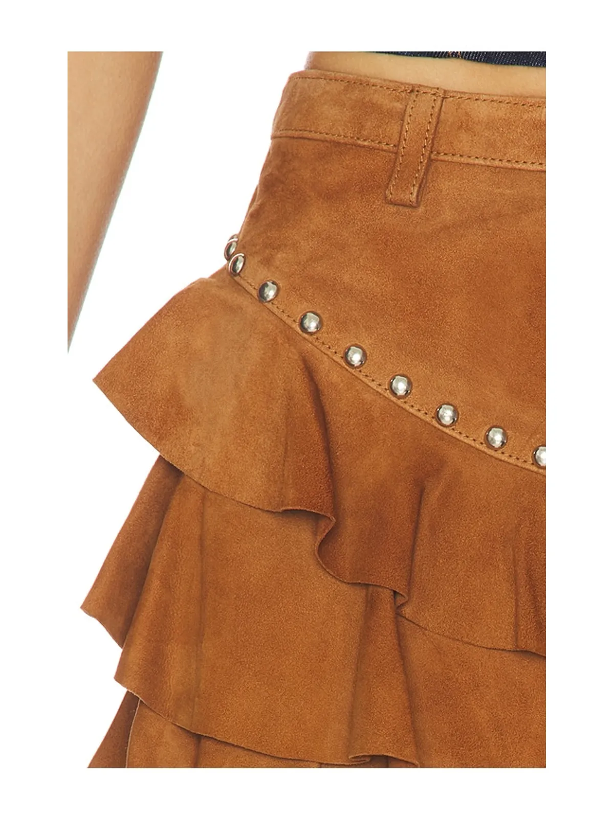 Understated Leather FRILL ミニスカート - 画像6