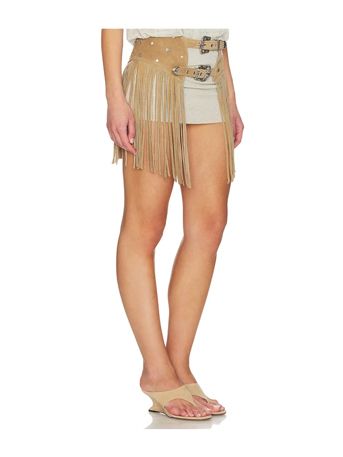 Understated Leather DALLAS FRINGE チャップスカート - 画像2