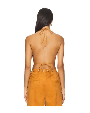 Understated Leather DOME STUDDED HALTER トップ - サムネイル3
