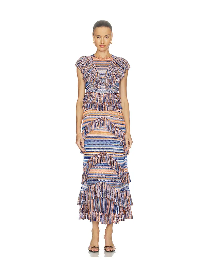 Ulla Johnson Ulla Johnson RAINA ドレス - Blue,Orange.の商品画像