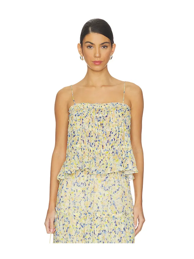 Ulla Johnson Ulla Johnson FLORIAN トップ - Yellow,Blue.の商品画像
