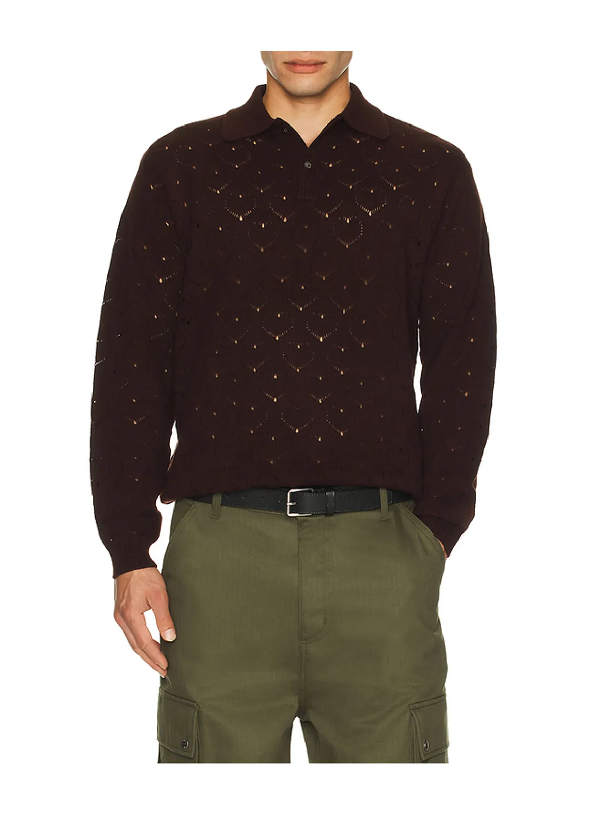 vowels Eyelet Polo - 画像1