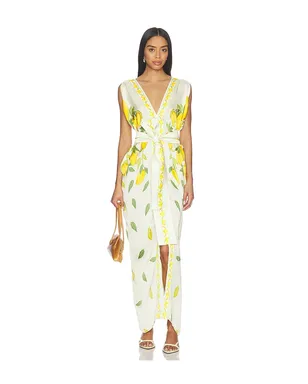 Verandah ALPHONSO ドレス - White,Yellow. - サムネイル4