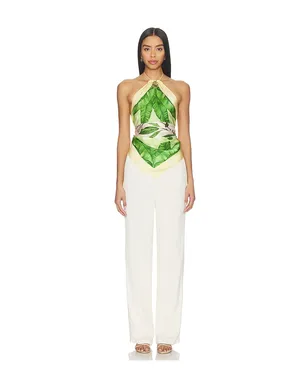 Verandah CRYSTAL SCARF トップ - Yellow, Green. - サムネイル4