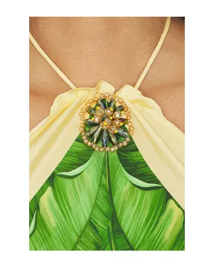 Verandah CRYSTAL SCARF トップ - Yellow, Green. - サムネイル5