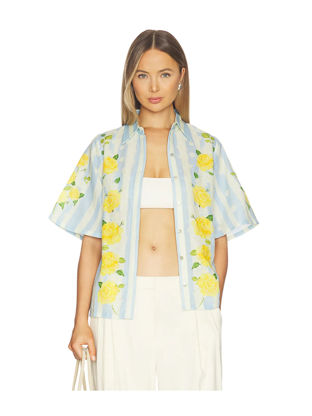 Verandah BLOOMING ROSES トップ - Baby Blue,Yellow. - 画像1