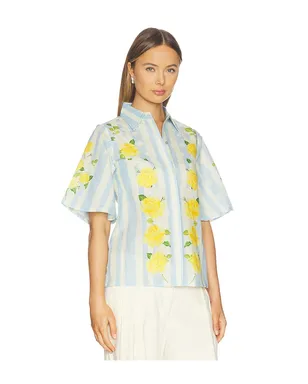 Verandah BLOOMING ROSES トップ - Baby Blue,Yellow. - サムネイル3