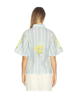 Verandah BLOOMING ROSES トップ - Baby Blue,Yellow. - サムネイル4