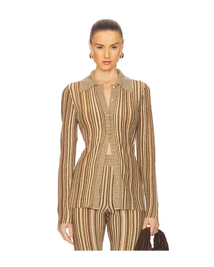 Veronica Beard LANDON カーディガン - Metallic Neutral,Brown. - サムネイル1