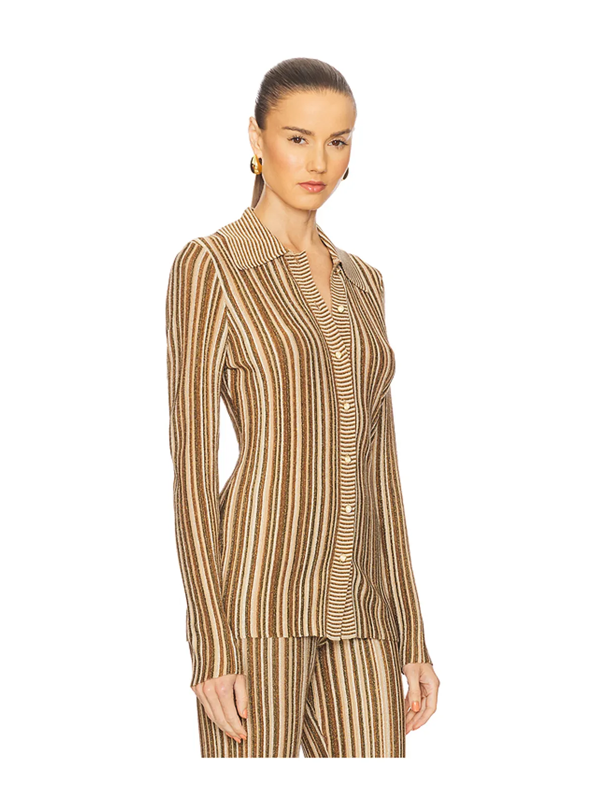 Veronica Beard LANDON カーディガン - Metallic Neutral,Brown. - 画像2