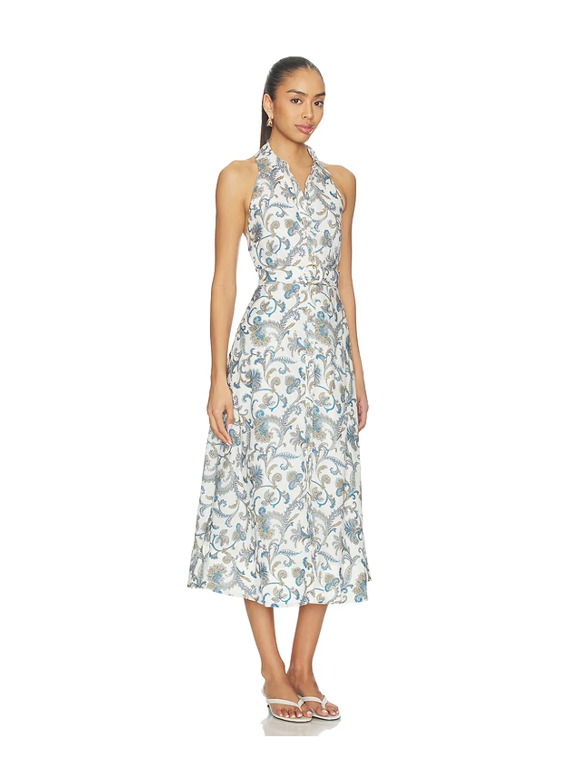 Veronica Beard MACKEY WITH SMOCKING ドレス - White,Blue. - 画像2