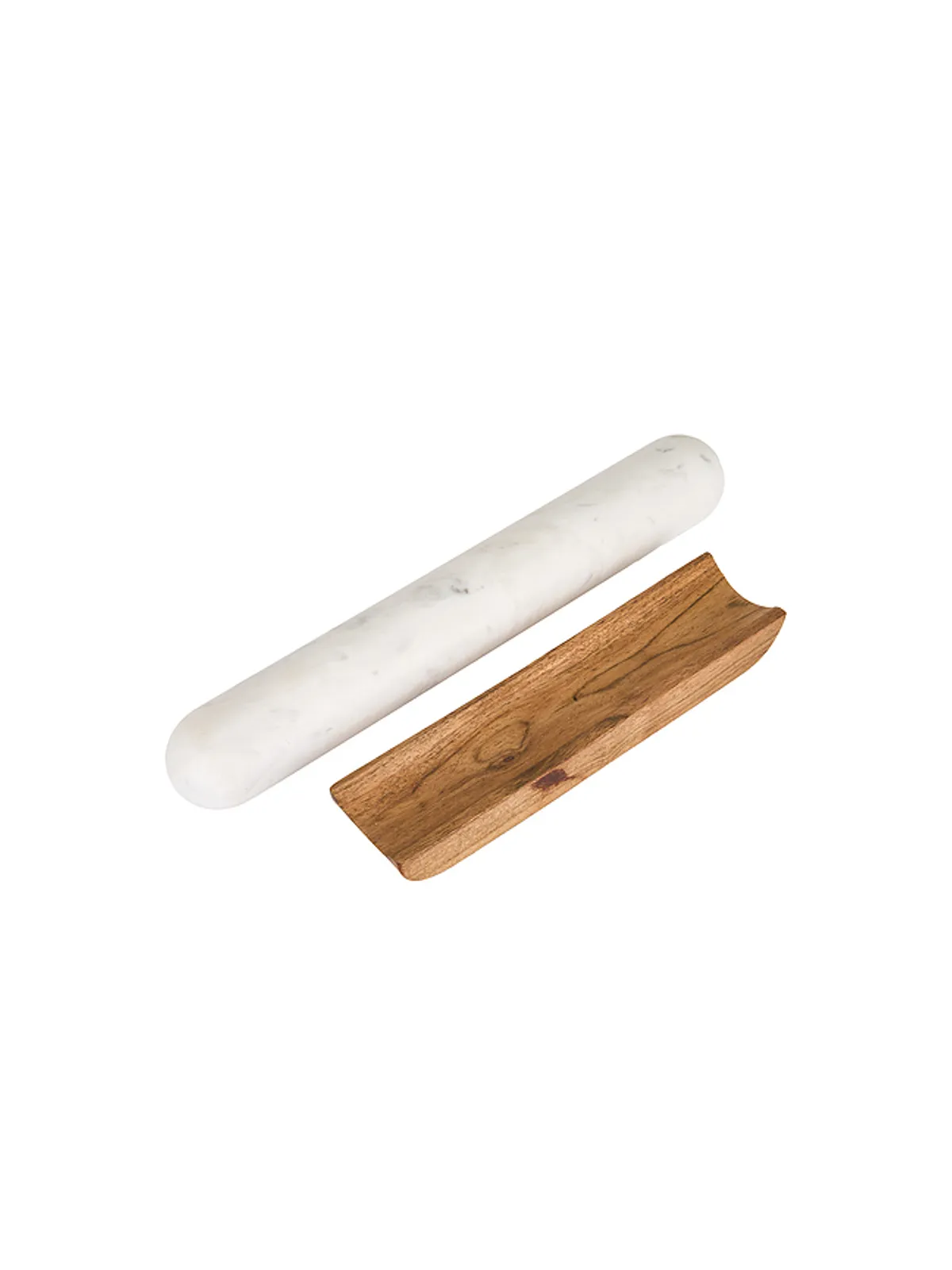 Verve Culture Marble Rolling Pin & Stand - White,Brown. - 画像2