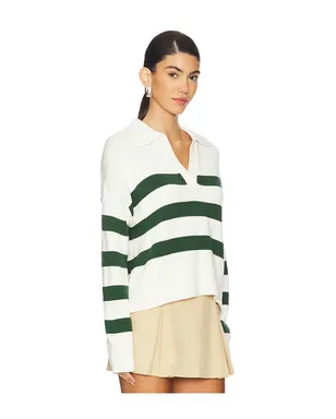 Velvet by Graham & Spencer LUCIE 襟付セーター - Green,Cream. - サムネイル2