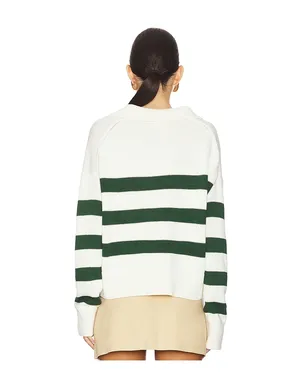 Velvet by Graham & Spencer LUCIE 襟付セーター - Green,Cream. - サムネイル3