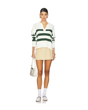 Velvet by Graham & Spencer LUCIE 襟付セーター - Green,Cream. - サムネイル4
