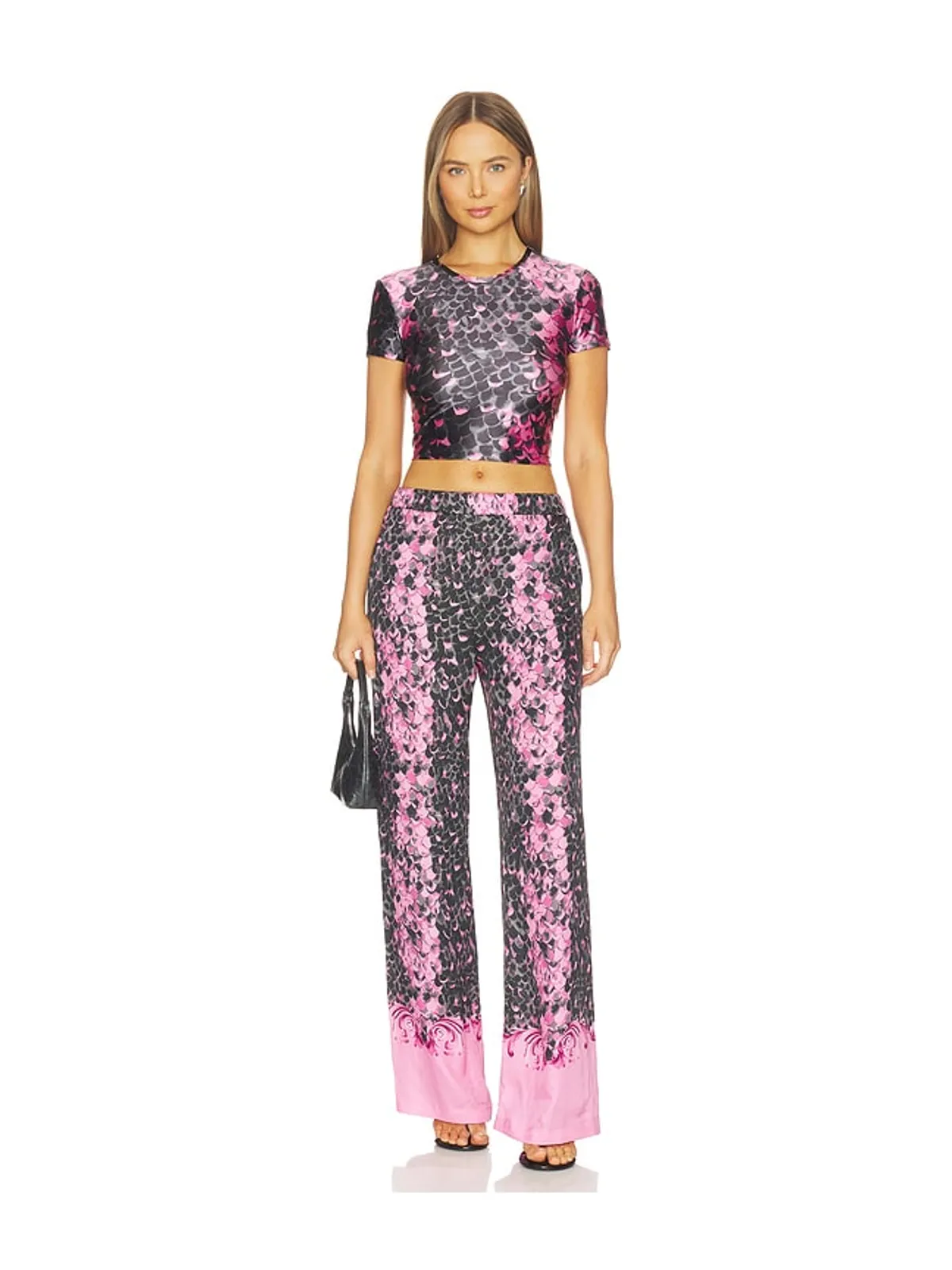 Versace Jeans Couture REPTILE SCALE トップ - Black,Pink. - 画像4