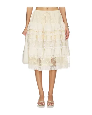 Yuhan Wang TIERED LACE RUFFLE スカート - サムネイル1