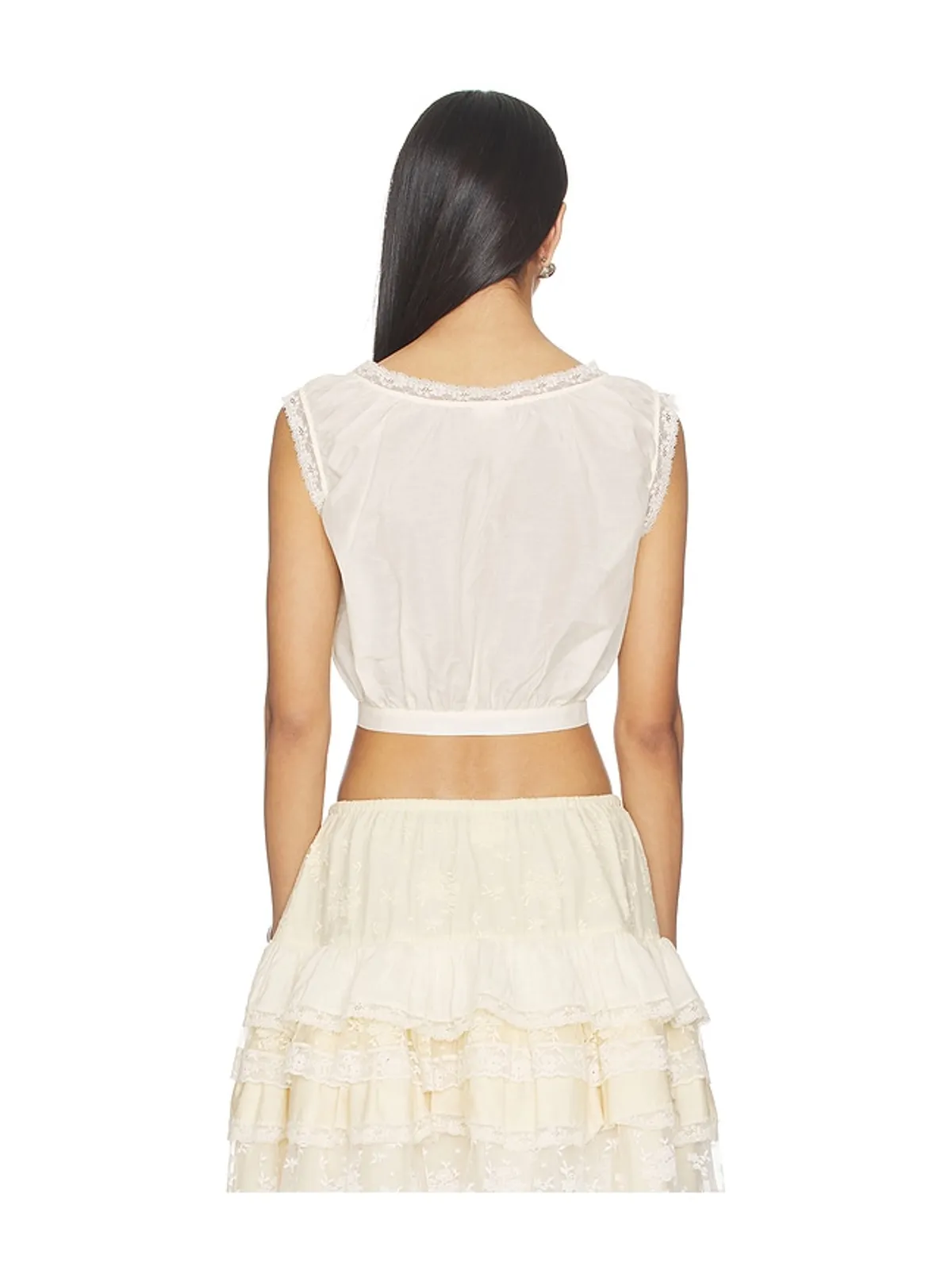 Yuhan Wang LACE TRIM BUTTON ブラウス - 画像3