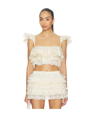 Yuhan Wang RUFFLE LACE TIER CAMI トップ - サムネイル1