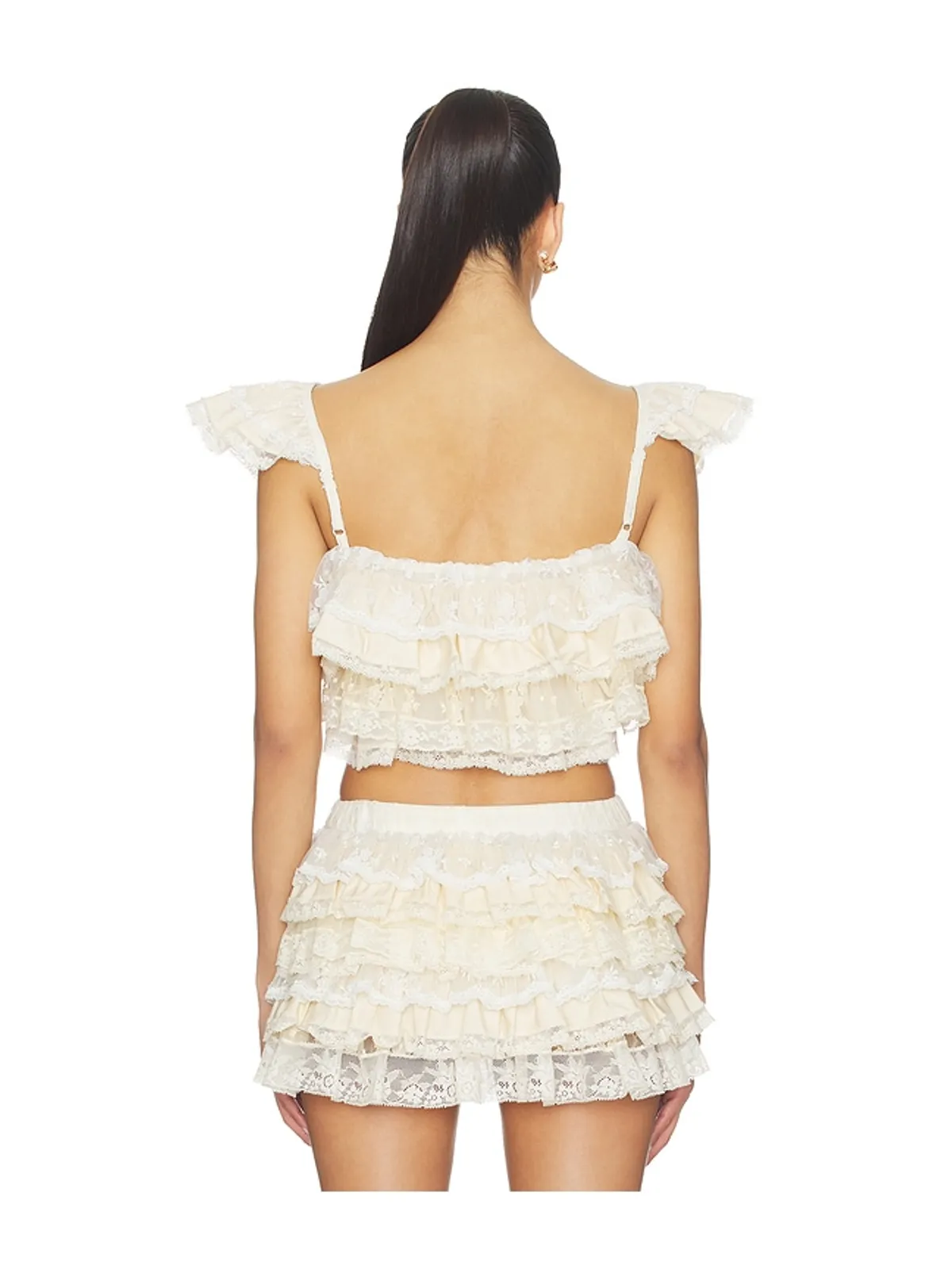 Yuhan Wang RUFFLE LACE TIER CAMI トップ - 画像3