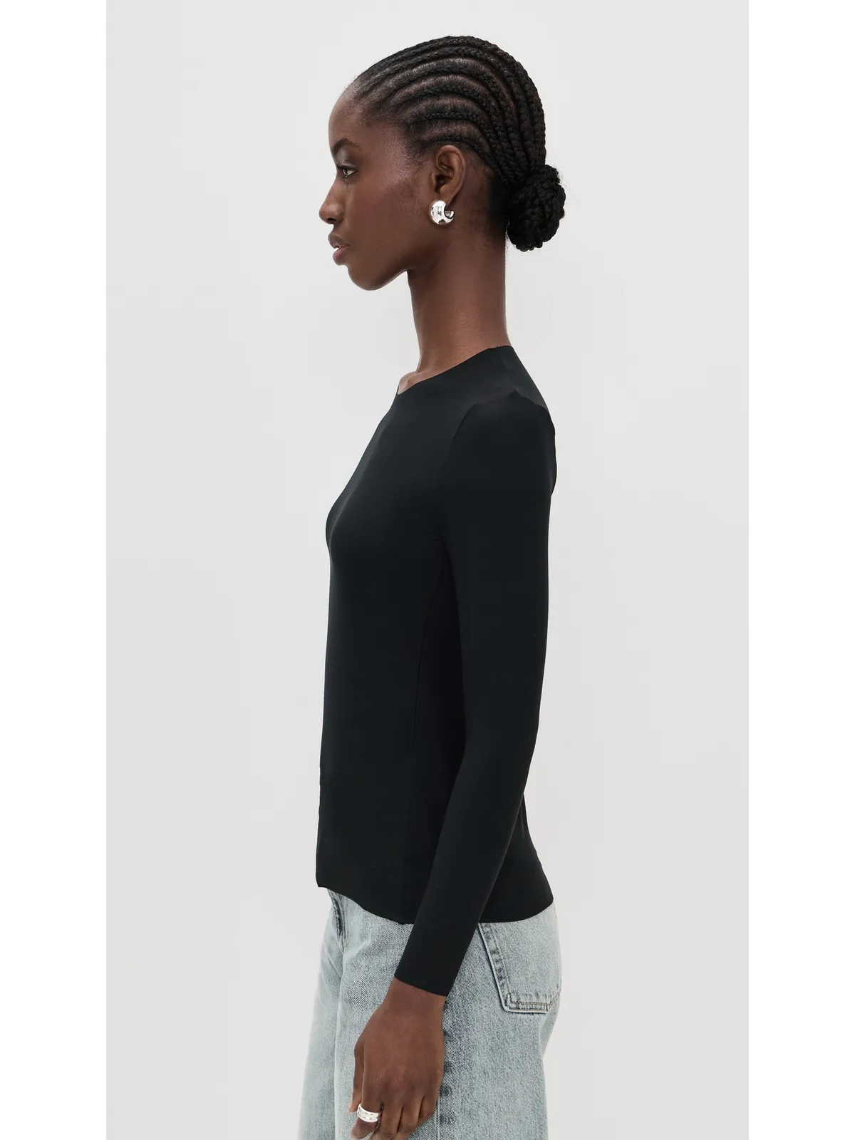 Commando バター ロングスリーブ クルーネック ブラック - 画像4