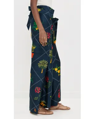 Coniglio Palm Beach ツーパネル ラップ シルクパンツ フロリダフレーム ネイビー - サムネイル4