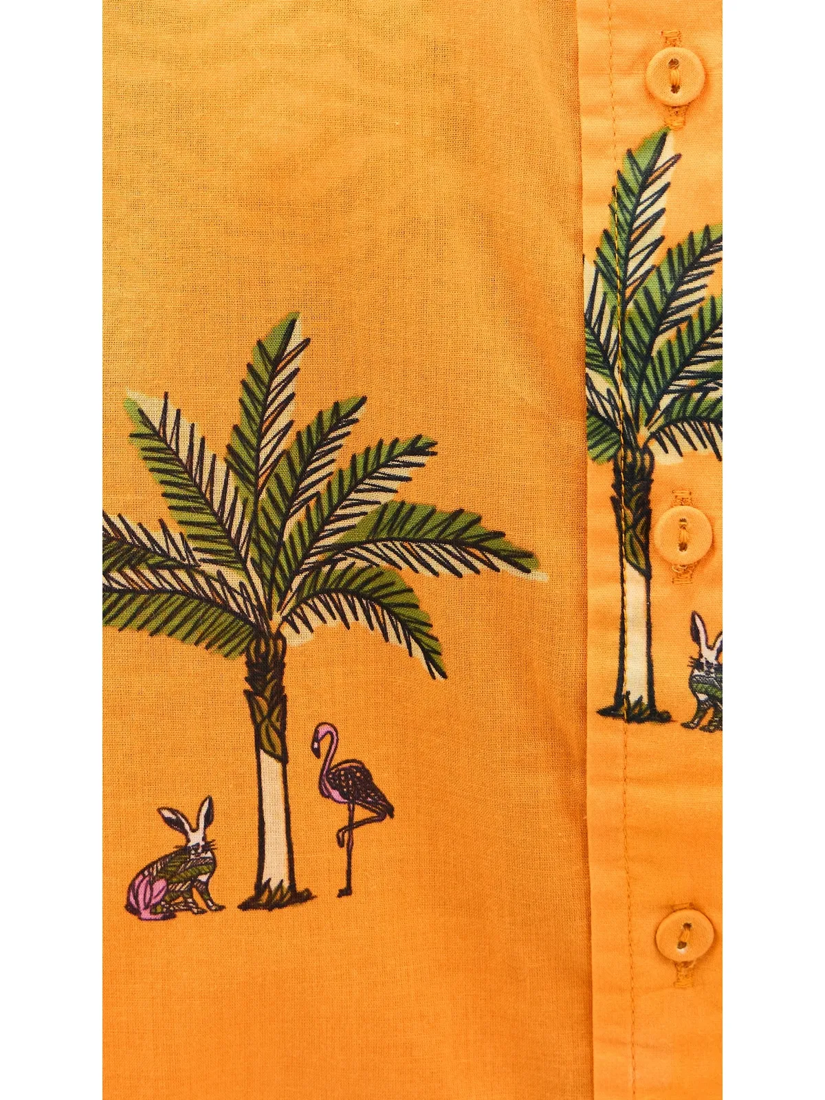 Coniglio Palm Beach クラシック ボタンダウンシャツ プチパーム・オレンジ - 画像6
