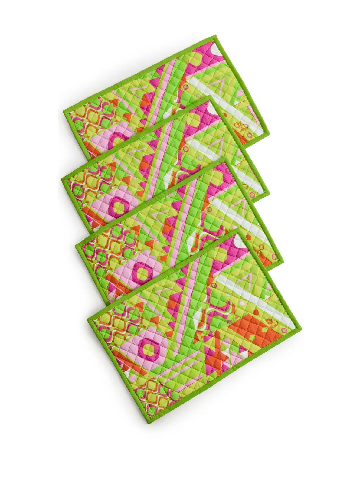 Coniglio Palm Beach テーブルマットセット 4枚組 Prism Geo Lime Blaze - 画像1