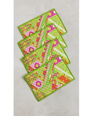 Coniglio Palm Beach テーブルマットセット 4枚組 Prism Geo Lime Blaze - サムネイル3