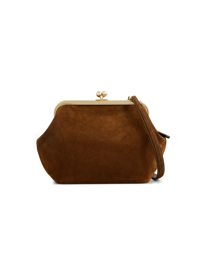 Coach Coach スエード キスロック フレームバッグ ブラウンの商品画像