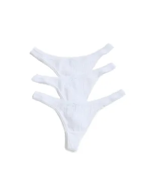 COUCOU Tバックパンティ 3枚セット ホワイト - サムネイル6