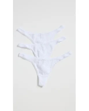 COUCOU Tバックパンティ 3枚セット ホワイト - サムネイル2