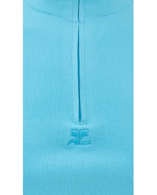 Courrèges ジップドモックネックニットトップ アクア - サムネイル6