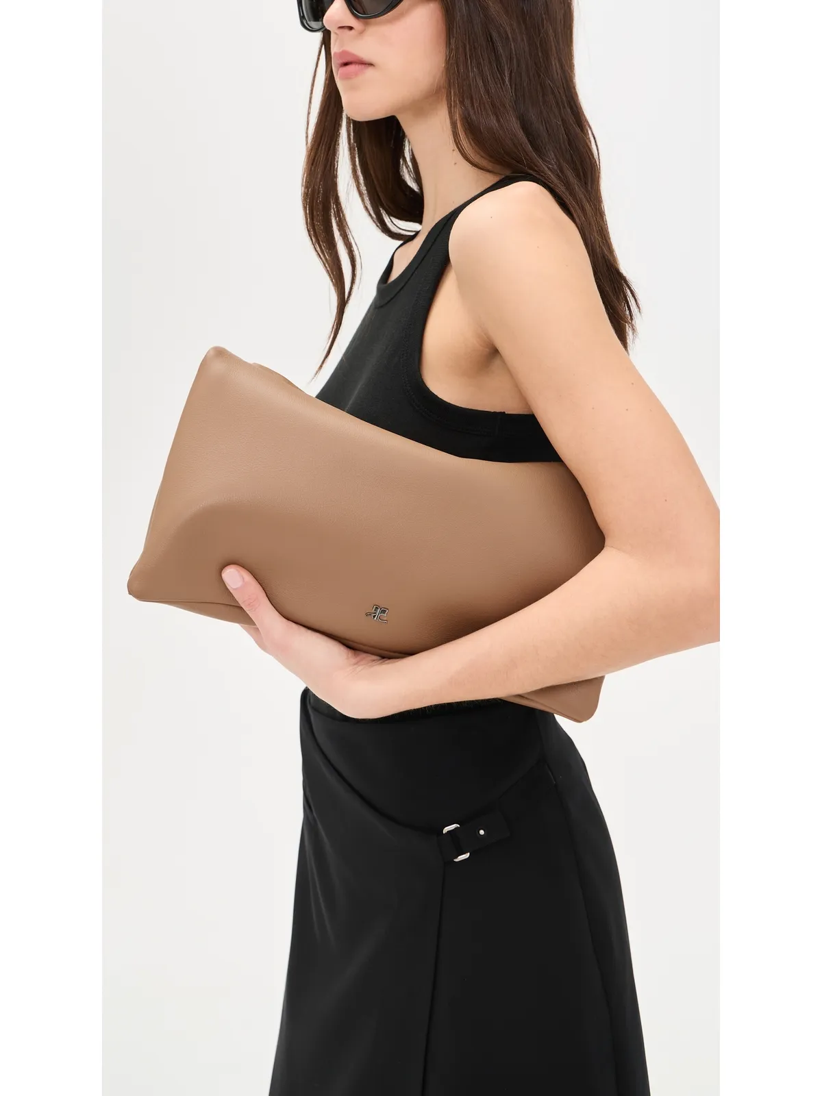 Courrèges カフレザー バッグ ブロンズ - 画像3