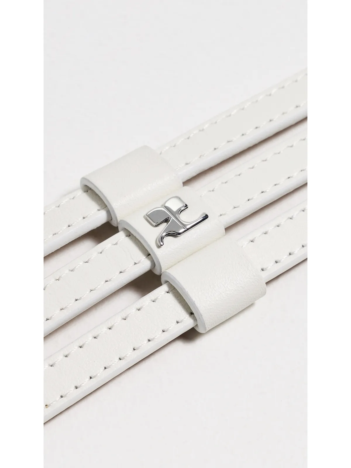 Courrèges トリプルスクエア レザー ベルト ヘリテージホワイト - 画像5