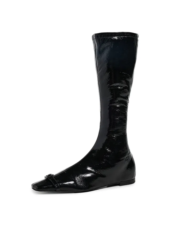 Courrèges Courrèges フラットバックル ヴィニル ブーツ ブラックの商品画像