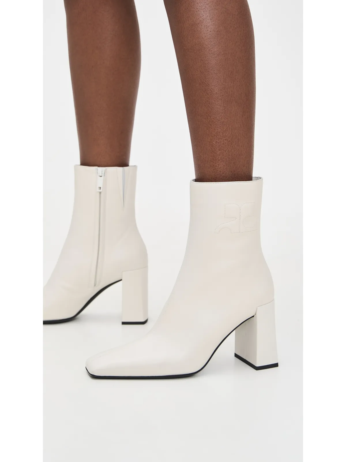 Courrèges ヘリテージ シャドウ レザー アンクルブーツ ヘリテージホワイト 39 - 画像3