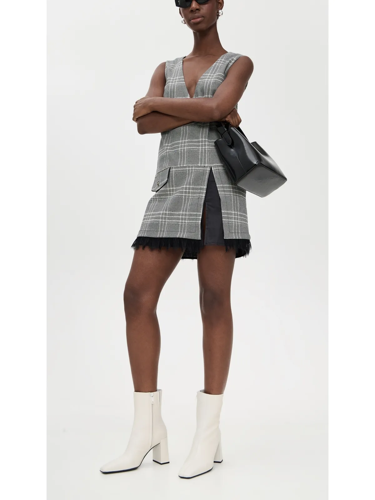 Courrèges ヘリテージ シャドウ レザー アンクルブーツ ヘリテージホワイト 39 - 画像4