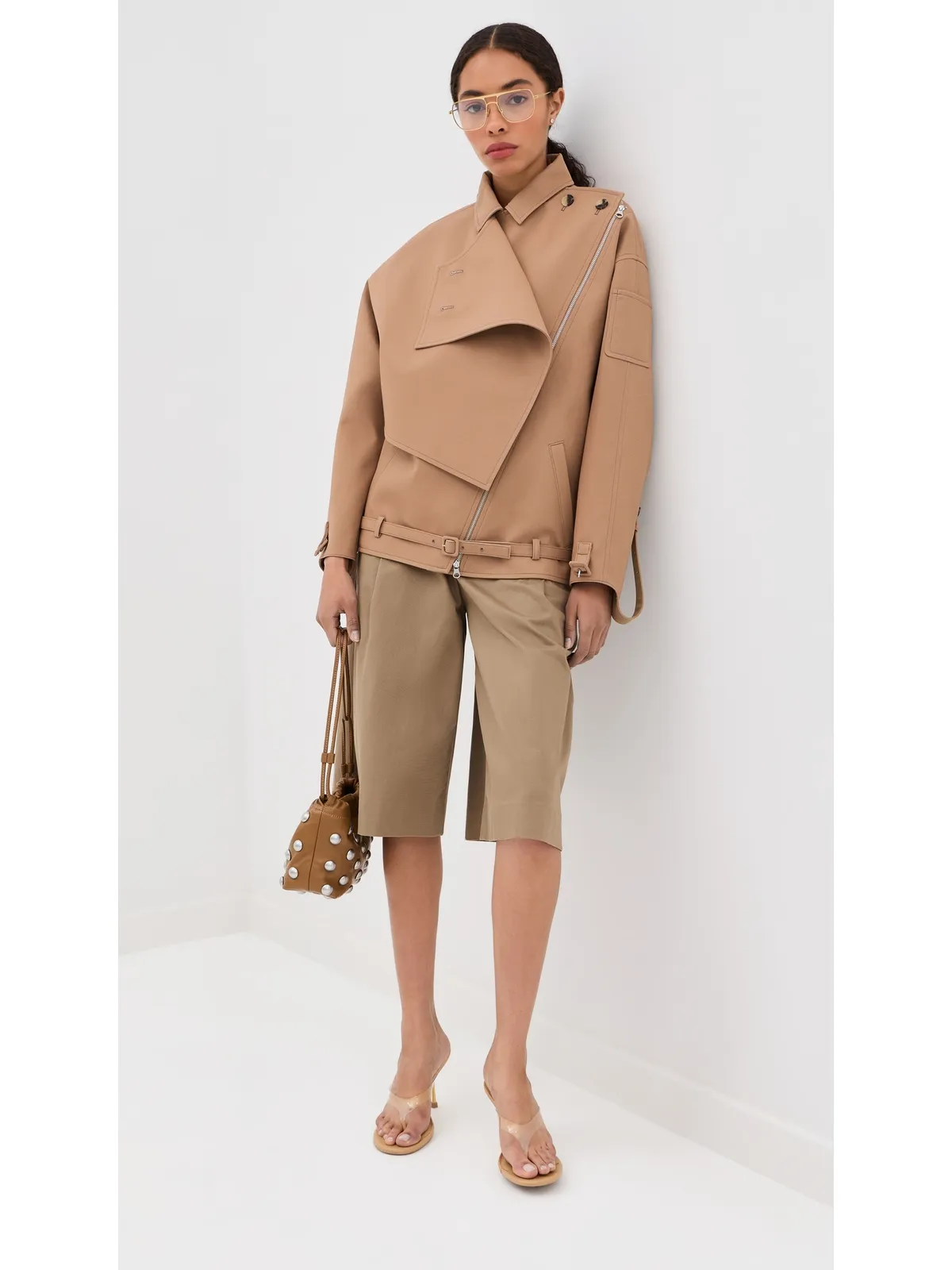 Courrèges オブリークショートトレンチジャケット - 画像5