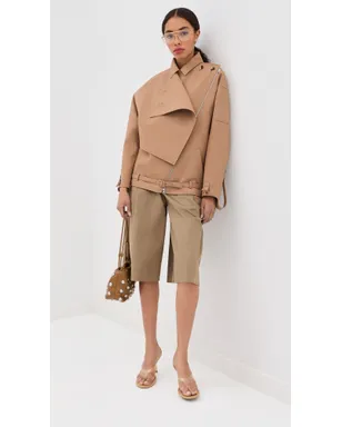 Courrèges オブリークショートトレンチジャケット - サムネイル5