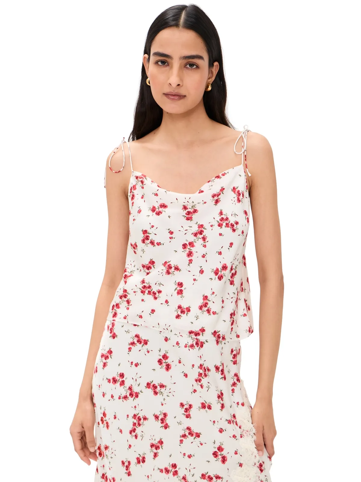 CAMI NYC Azra ハンマードサテン キャミソール Candied Rose - 画像1