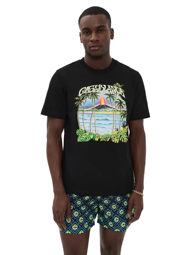 Casablanca Casablanca 火山プリント クラシックTシャツ ブラックの商品画像